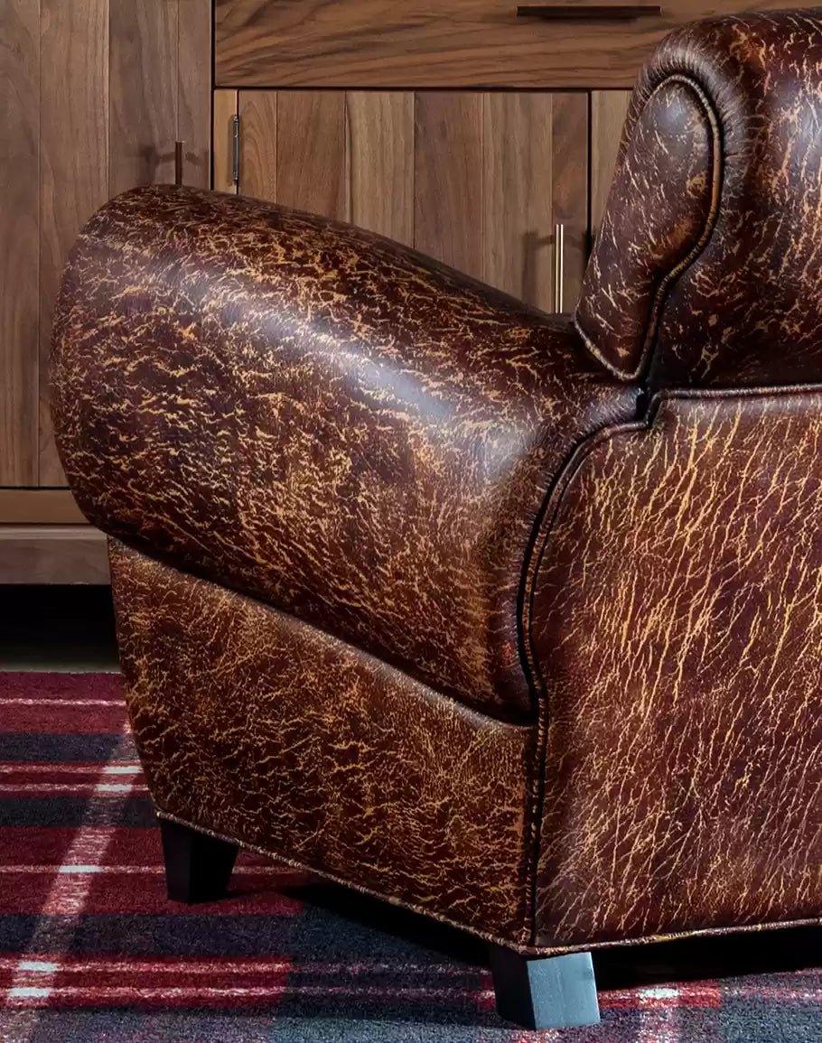 Crackled Leather Cigar Chair - Your Western Decor