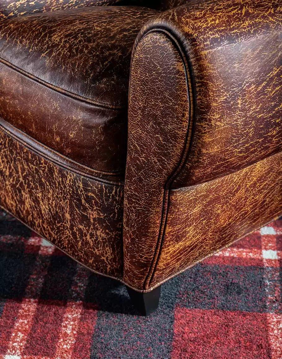 Crackled Leather Cigar Chair - Your Western Decor