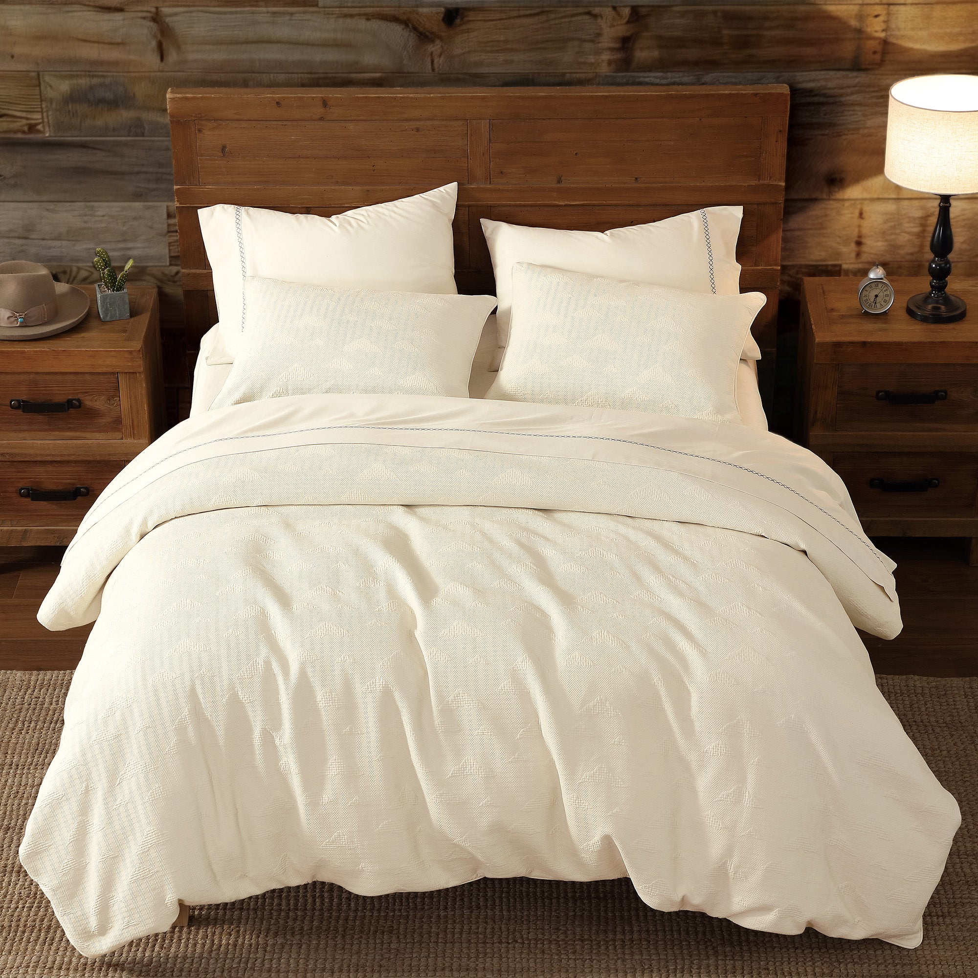 neutral western bedding cream color matelasse comforter set cotton textured western bedroom