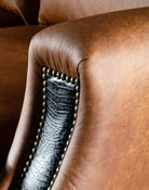 Croc Accent Leather Sofa - Western Living Room Furniture - Your Western Decor