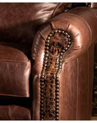 American made Croc Detail Curved Leather Sofa - Your Western Decor