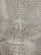 Croc embossed white leather with gold tint - Your Western Decor