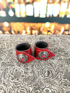 Red Croc Leather & Concho Napkin Rings - Your Wester Decor