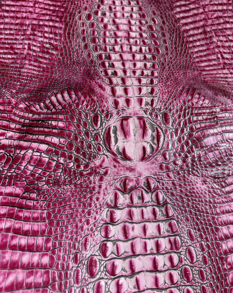 Croc Pink Flamingo Embossed Leather for upholstery projects - Your Western Decor