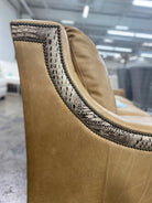 Palomino Panache Leather Sofa croc detail - Your Western Decor