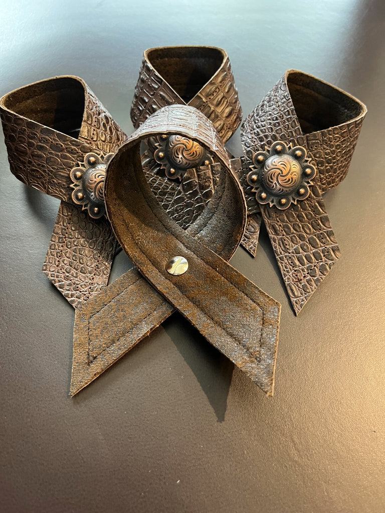 Handmade Croc Embossed Leather Napkin Rings - Your Western Decor