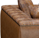 Jeremiah Croc and smooth leather American made sofa - Your Western Decor
