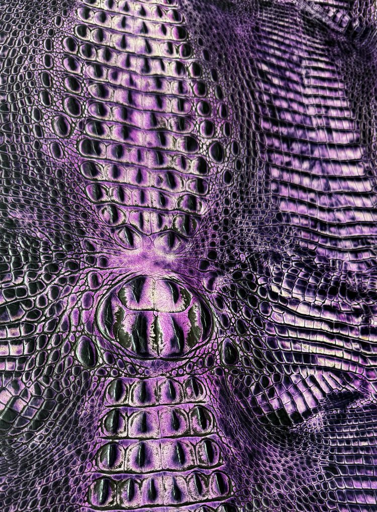 Croc Purple Flamingo Embossed Leather - Your Western Decor