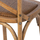 Oak Cross Back Bar Chair seat - Your Western Decor