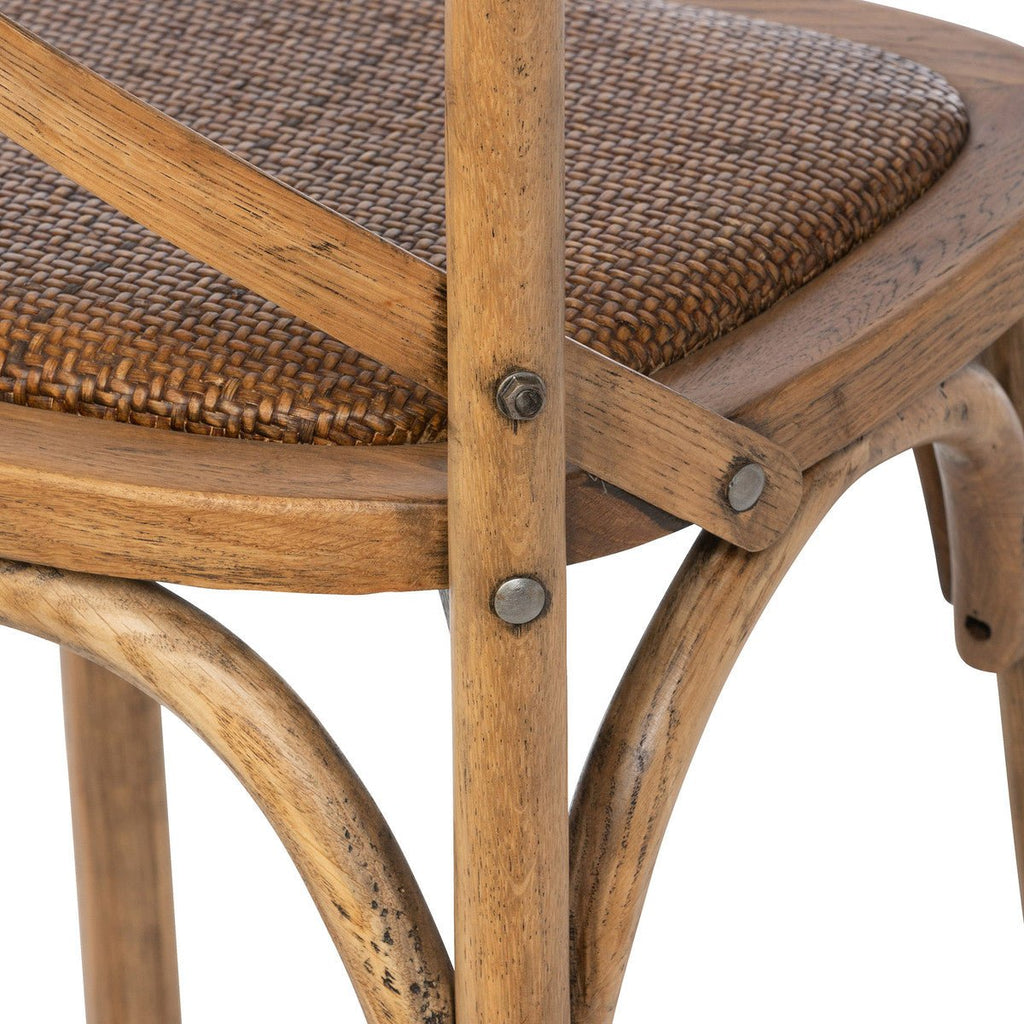 Oak Cross Back Bar Chair seat - Your Western Decor