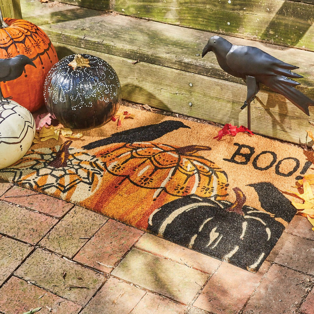 Crows and Pumpkins Doormat - Fall Outdoor Decorating - Your Western Decor