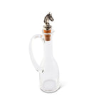 Glass cruet bottle with pewter horse head cork stopper - Your Western Decor