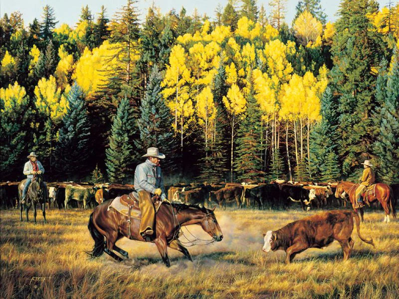 The Cutting Dance 2 Western Art - Cowboy cutting cows - Your Western Decor