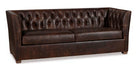 High-end transitional leather couch with deep seating and timeless styling.