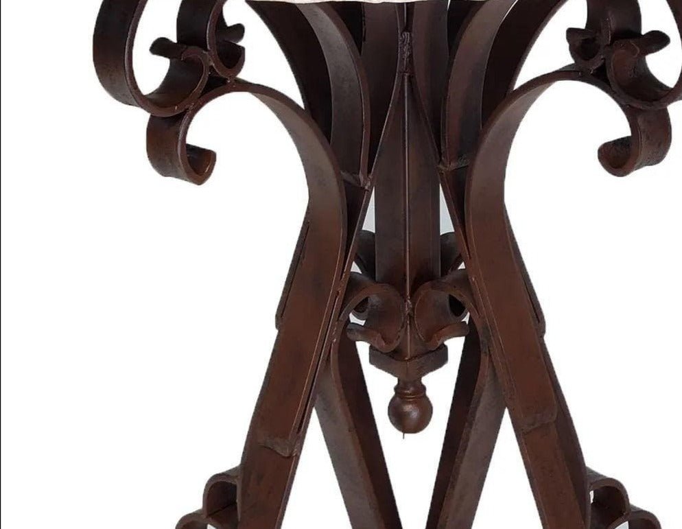 Dark rust brown iron table base - Your Western Decor