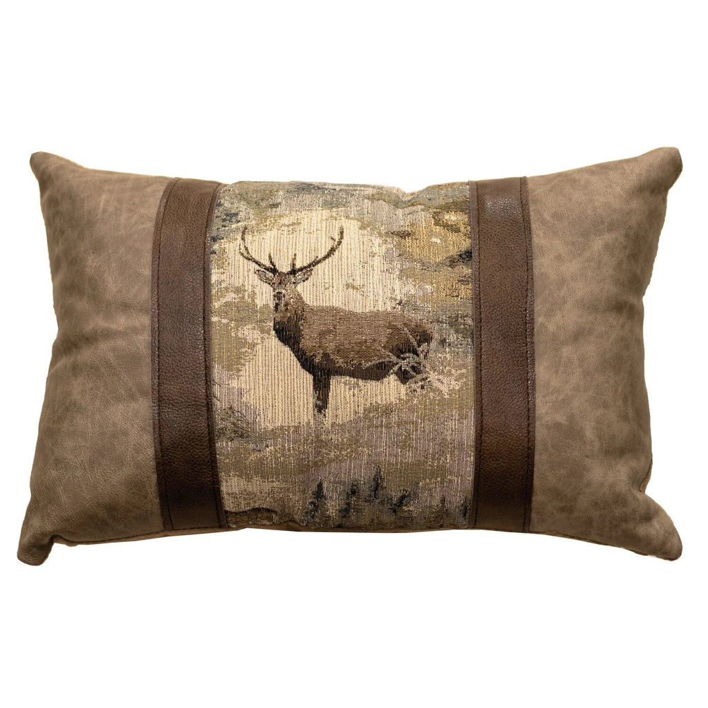 Daybreak fabric and leather pillow made in the USA - Your Western Decor