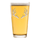 Antlers Sand Carved Pint Glasses - Your Western Decor