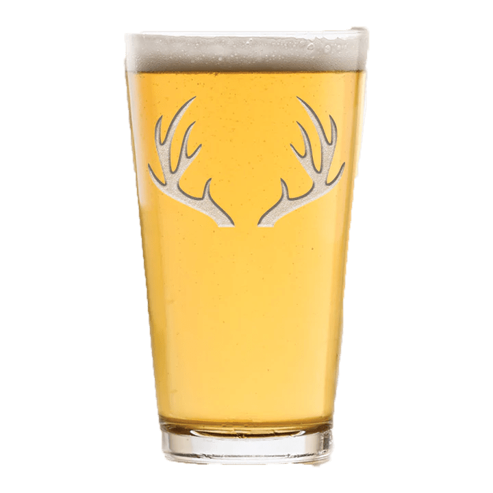Antlers Sand Carved Pint Glasses - Your Western Decor