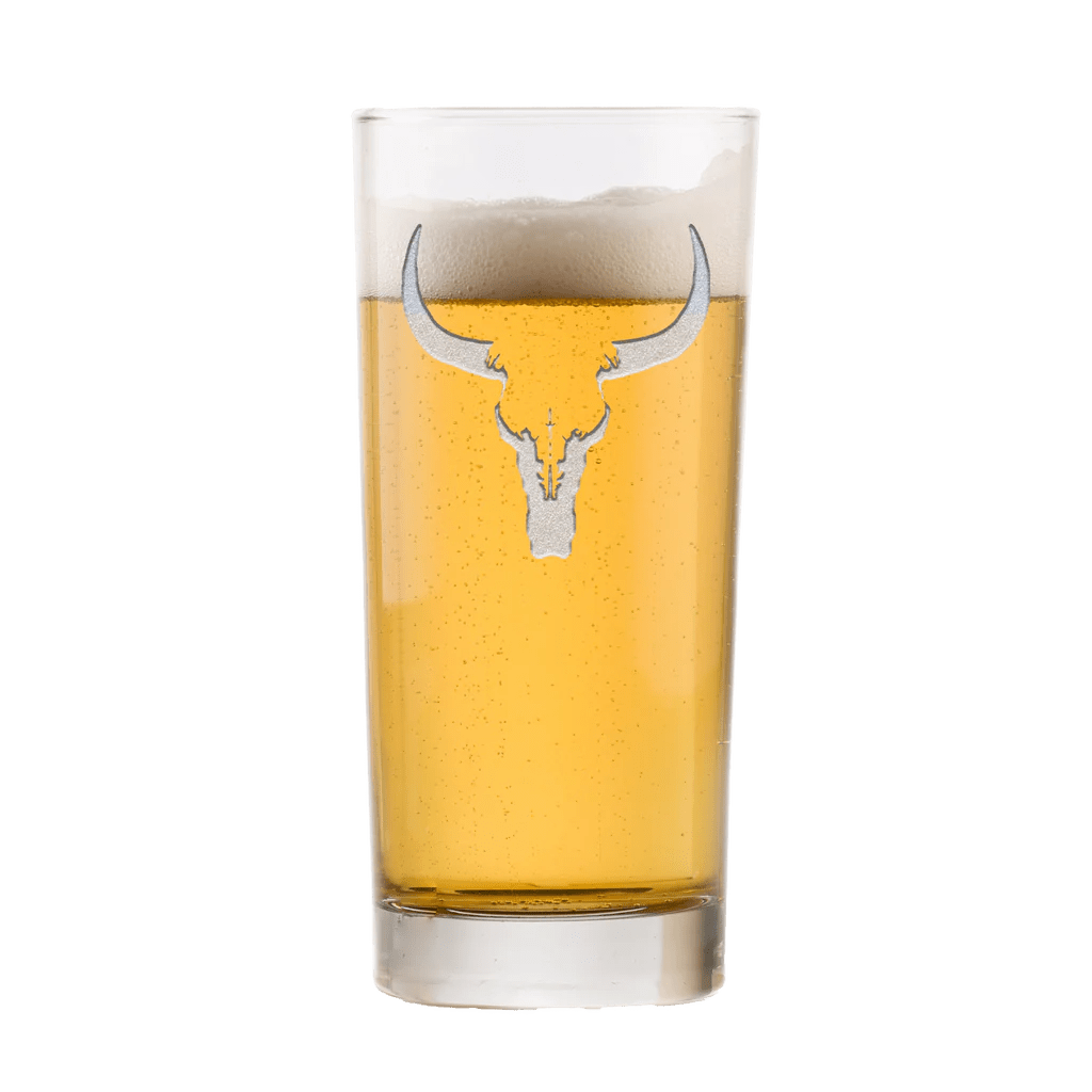 Longhorn Deep Carved Highball Glasses made in the USA - Your Western Decor