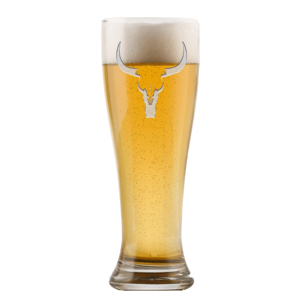 Deep Carved Longhorn Pilsner Glass made in the USA - Your Western Decor