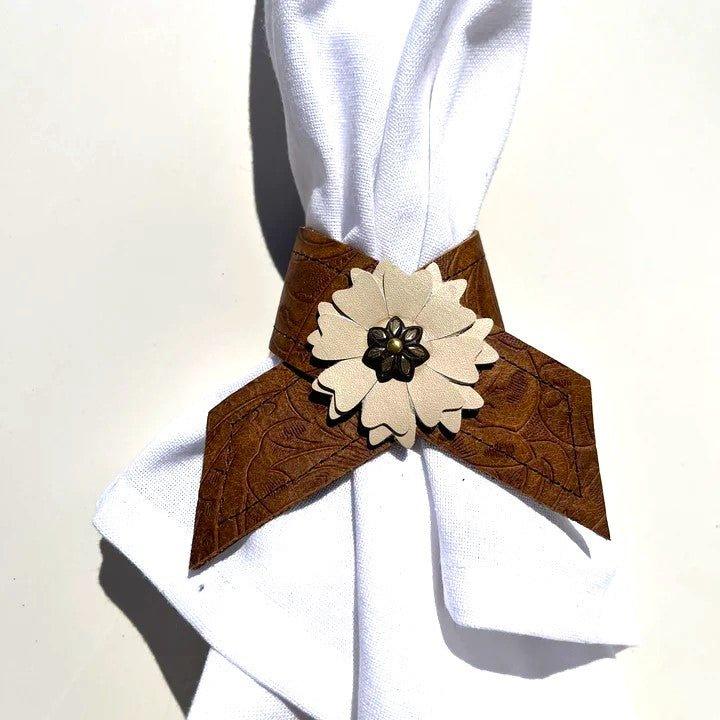 Denver Leather Napkin Rings handmade in  Pilot Rock Oregon by Your Western Decor