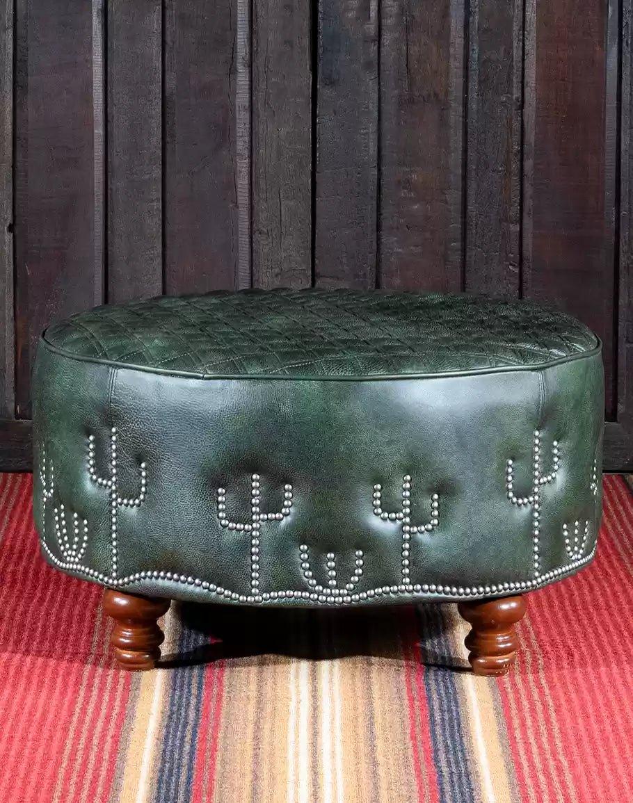 Vintage Moroccan Style Upholstered Round Ottoman buy