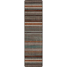 American made Desert Hues Floor Runner in stripes of browns, white, green, grey, and terra cotta - Your Western Decor