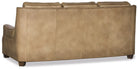 Hand wiped leather sofa back 