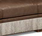 Detail of leather sofa seat rail 