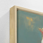 Close-up of a painting with a wooden frame on a textured white wall - Your Western Decor