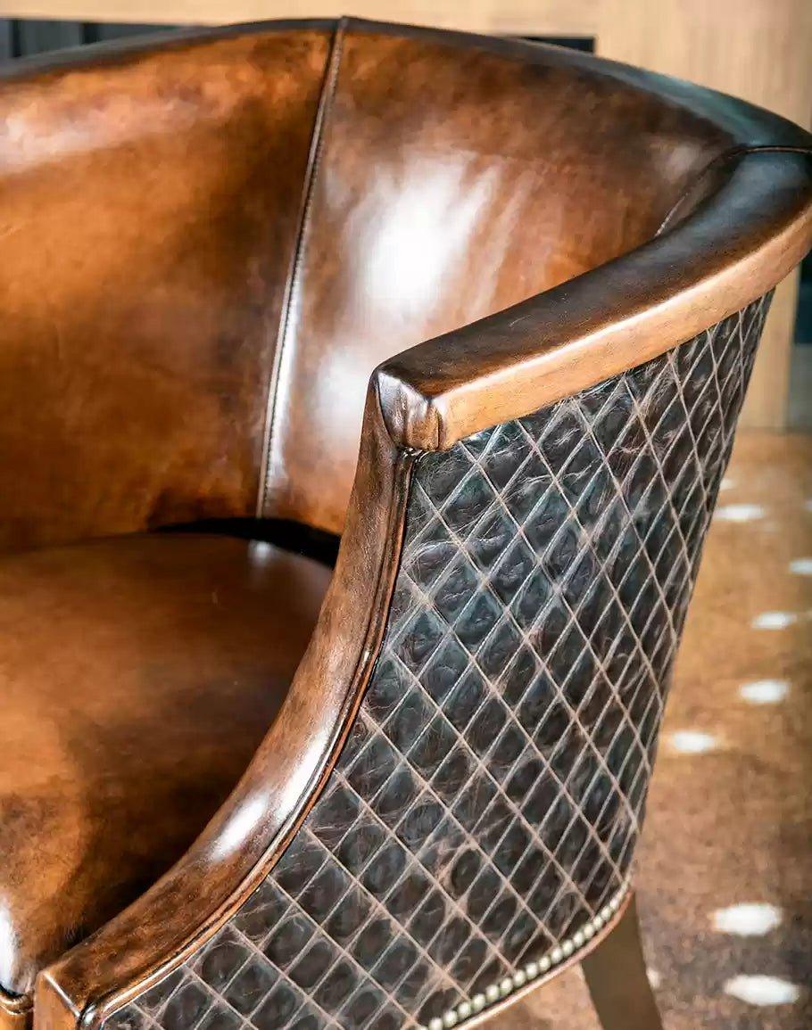 American Made Diamond Leather Accent Chair - Your Western Decor