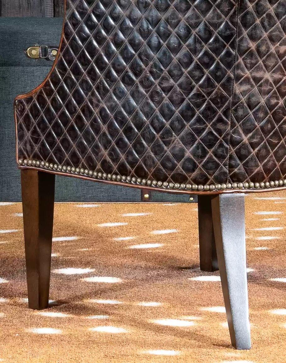 American Made Diamond Leather Accent Chair - Your Western Decor