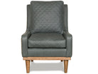 Handcrafted plaid and leather accent chair made in North Carolina
