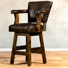 Diamond Yoke Brown Leather Swivel  Bar & Counter Stools custom made in the USA -  Your Western Decor