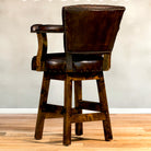 Diamond Yoke Brown Leather Swivel  Bar & Counter Stools custom made in the USA -  Your Western Decor