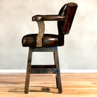 Diamond Yoke Brown Leather Swivel  Bar & Counter Stools custom made in the USA -  Your Western Decor