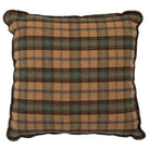 Plaid pillow with brown and green pattern on a white background made in the USA with Dillon plaid fabric - Your Western Decor