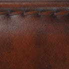 Leather and sewing detail on directors chair 