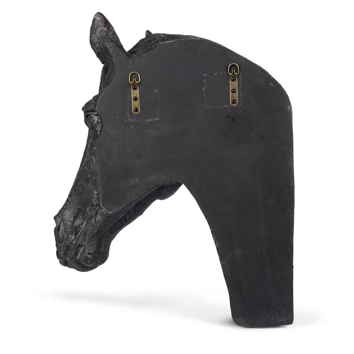 backside of horse sculpture showing the hanging hooks