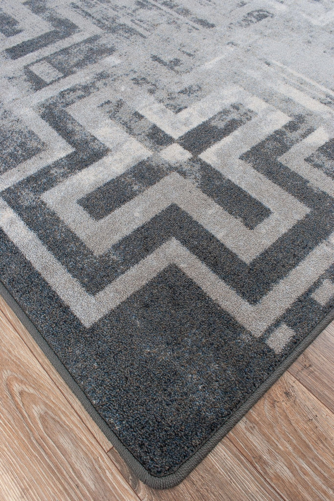 Distressed Bounty Grey Area Rug corner detail - Rugs made in the USA - Your Western Decor