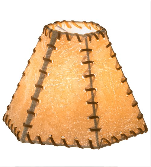 Distressed Faux Leather Lamp Shade 7" handmade in the USA - Your Western Decor