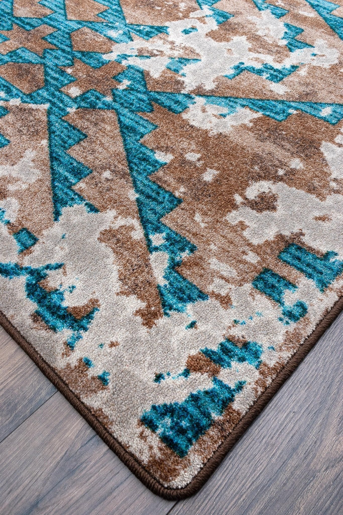 Distressed Fresco Hide Area Rug Detail - Made in the USA - Your Western Decor