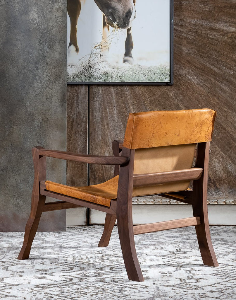 Distressed Leather Sling Chair Back - Your Western Decor