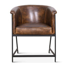 Distressed Whiskey Leather Guest Chair - Your Western Decor