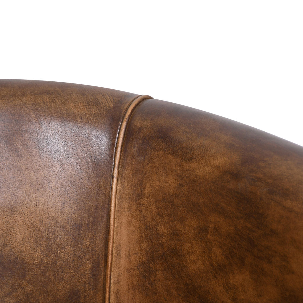 Distressed Whiskey Leather Guest Chair - Your Western Decor