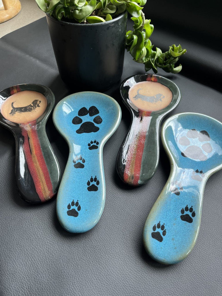 Handmade dog imagery ceramic spoon rests made in the USA - Your Western Decor