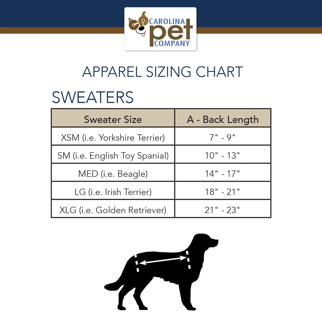Pendleton Dog Sweaters Size Chart - Your Western Decor