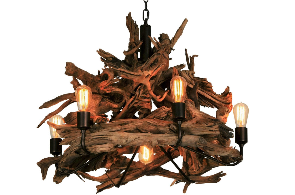 Rustic Driftwood Lodge Chandelier - Made in the USA - Your Western Decor