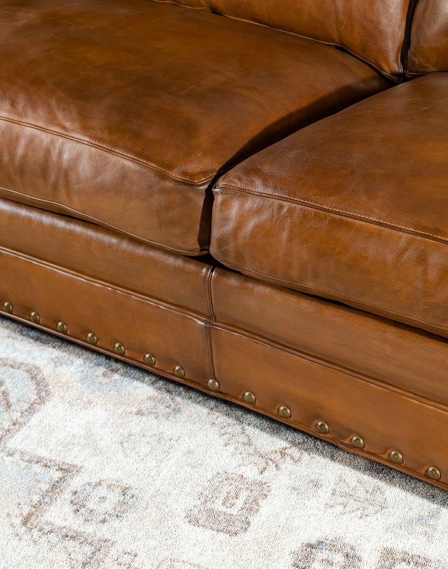 Duncan Burnished Leather Sofa - American Made Luxury Furniture - Your Western Decor