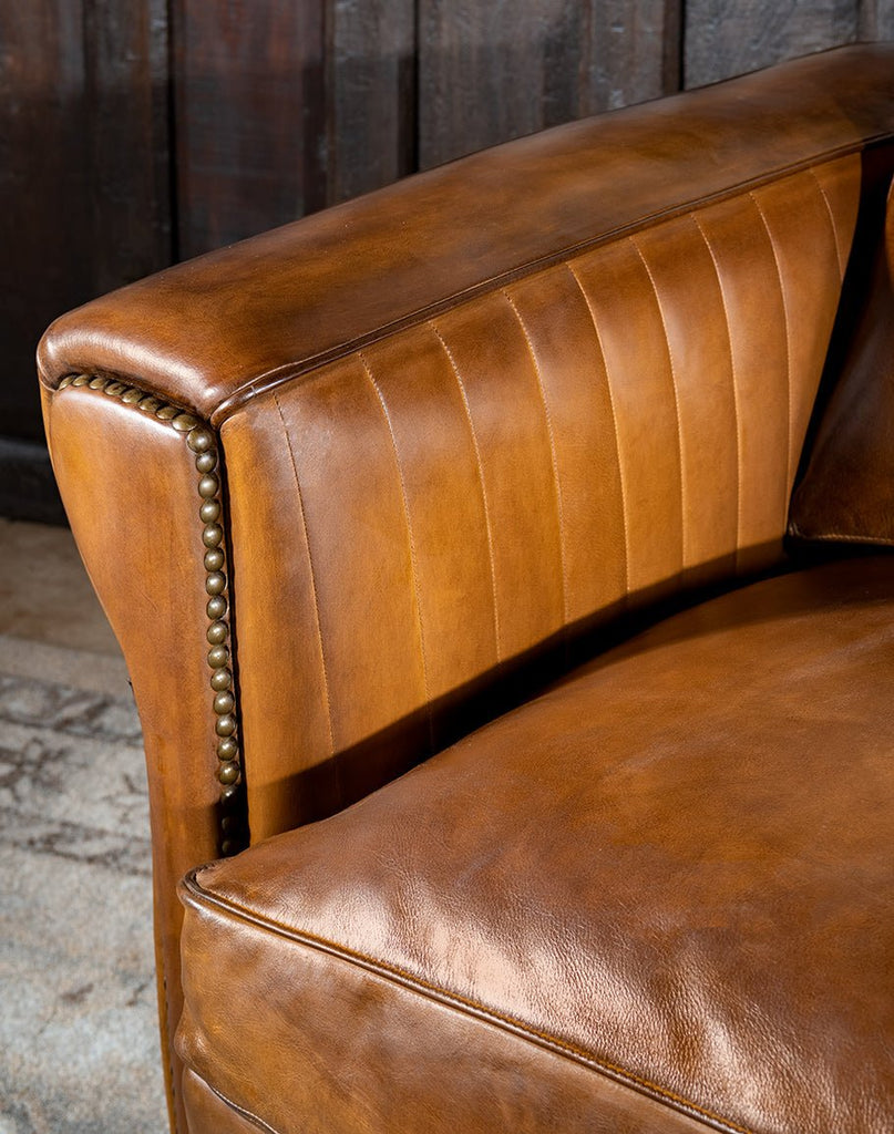 Duncan Burnished Leather Sofa - American Made Luxury Furniture - Your Western Decor